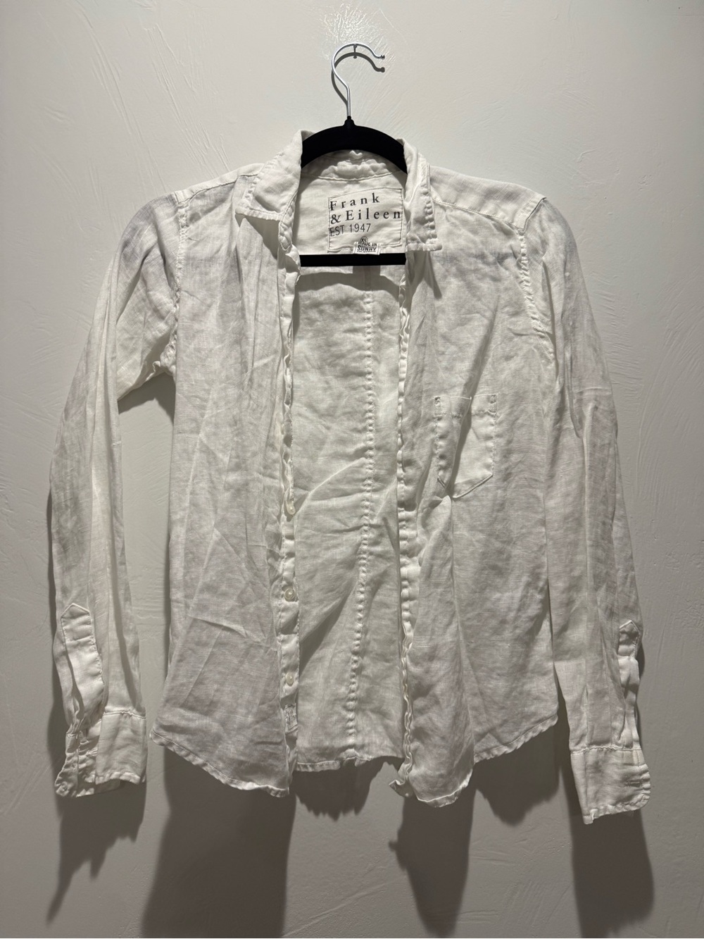 Frank & Eileen - Barry - White 100% Linen Button-Down Shirt